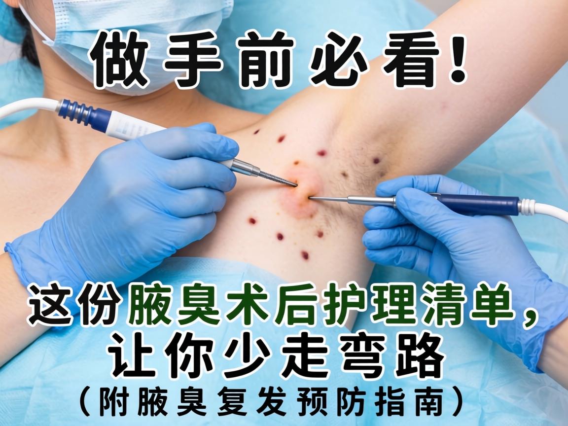 做腋臭手术前必看!这份腋臭术后护理清单,让你少走弯路(附腋臭复发预防指南) 做腋臭手术前必看!这份腋臭术后护理清单,让你少走弯路(附腋臭复发预防指南)