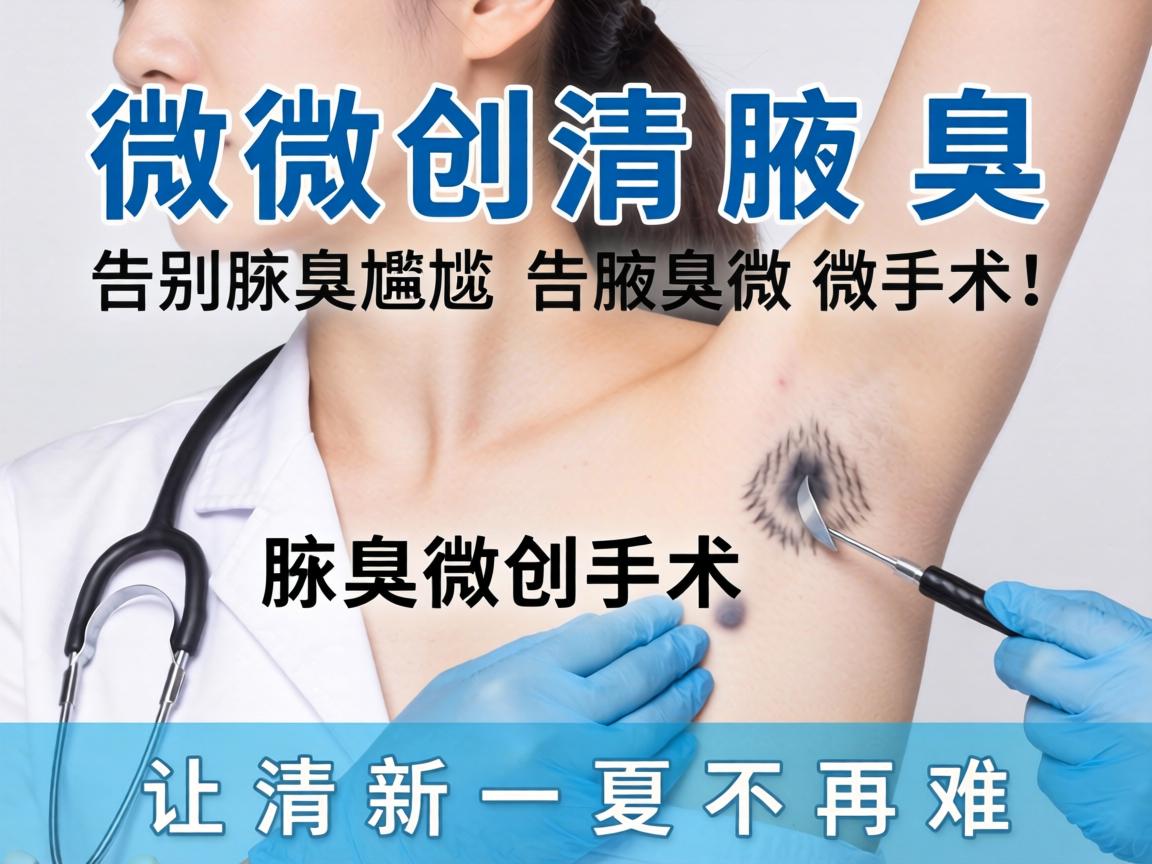 微创清腋臭，告别腋臭尴尬，腋臭微创手术，让清新一夏不再难