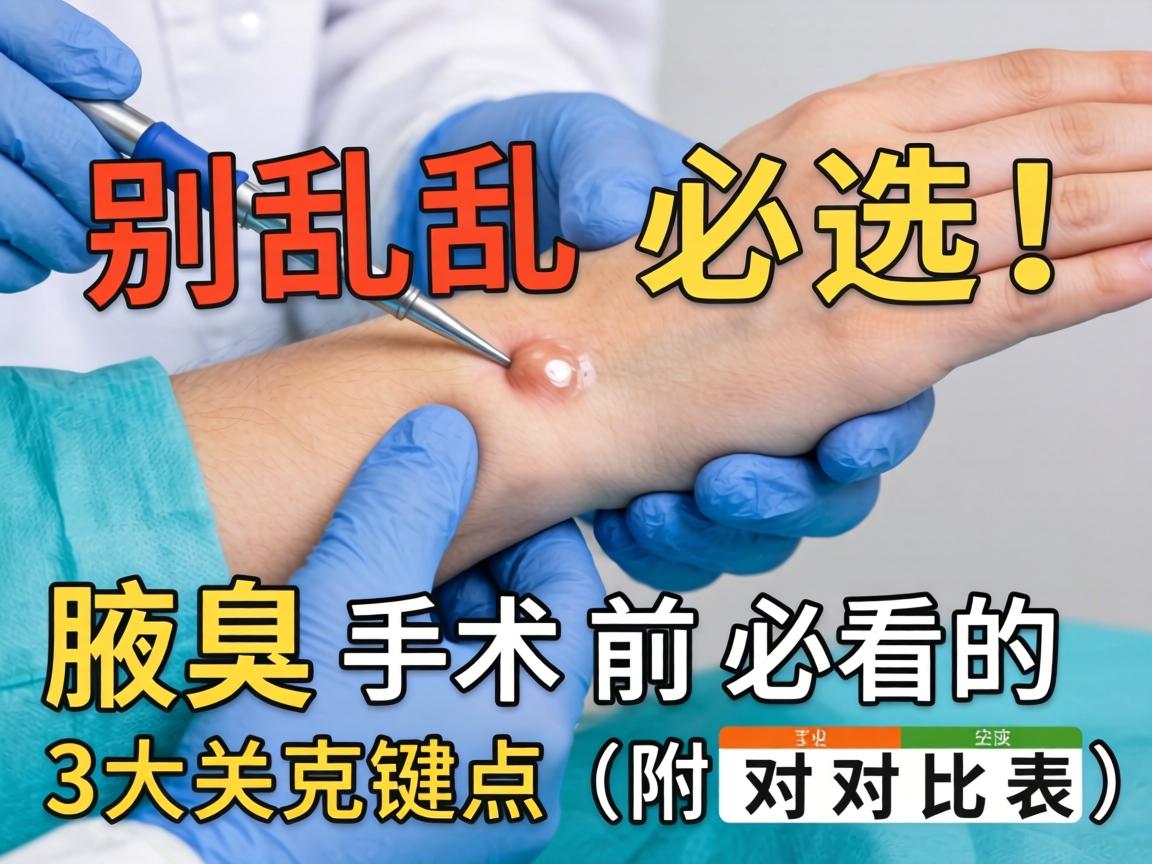 腋臭手术别乱选!腋臭手术前必看的3大关键点(附对比表) 腋臭手术别乱选!腋臭手术前必看的3大关键点(附对比表)