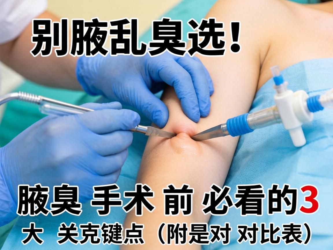 腋臭手术别乱选!腋臭手术前必看的3大关键点(附对比表) 腋臭手术别乱选!腋臭手术前必看的3大关键点(附对比表)