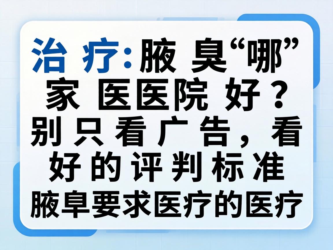 治疗腋臭哪家医院好?别只看广告,看好的评判标准 治疗腋臭哪家医院好?别只看广告,看好的评判标准