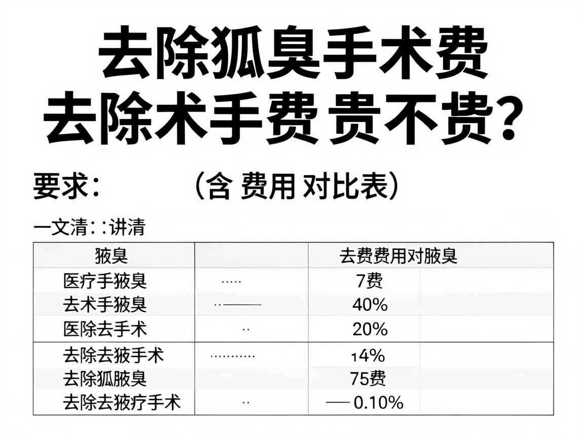 去除狐臭手术费贵不贵?一文讲清去除狐臭手术费(含费用对比表) 去除狐臭手术费贵不贵?一文讲清去除狐臭手术费(含费用对比表)