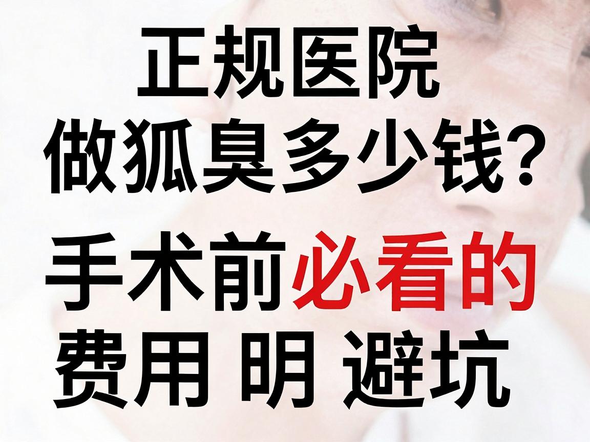 正规医院做狐臭多少钱?做狐臭手术前必看的费用明细与避坑指南 正规医院做狐臭多少钱?做狐臭手术前必看的费用明细与避坑指南