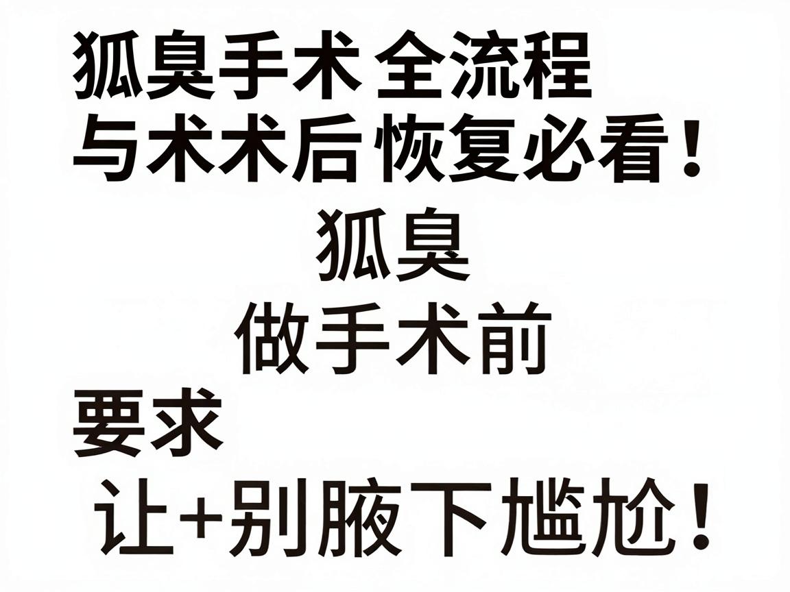 狐臭做手术前必看!狐臭手术全流程与术后恢复指南,让你告别腋下尴尬 狐臭做手术前必看!狐臭手术全流程与术后恢复指南,让你告别腋下尴尬
