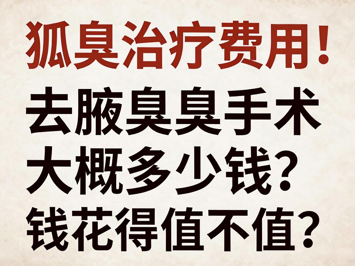 狐臭治疗费用大揭秘,去腋臭手术大概多少钱?这笔钱花得值不值? 狐臭治疗费用大揭秘,去腋臭手术大概多少钱?这笔钱花得值不值?