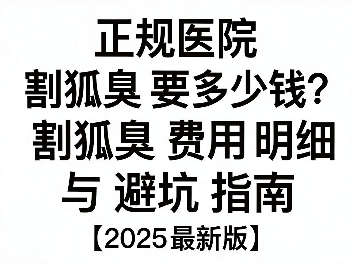 正规医院割狐臭要多少钱?割狐臭费用明细与避坑指南(2025最新版) 正规医院割狐臭要多少钱?割狐臭费用明细与避坑指南(2025最新版)