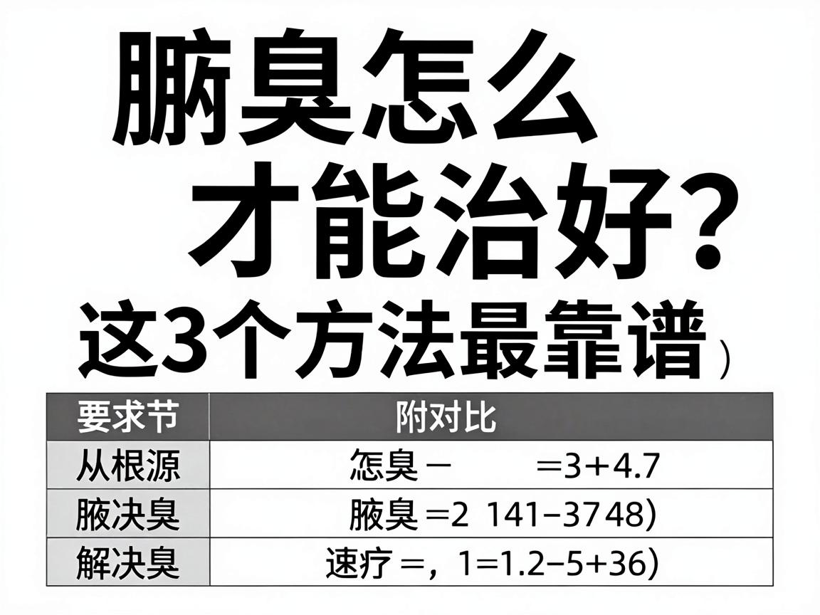 腋臭怎么才能治好?从根源解决腋臭,这3个方法最靠谱(附对比表) 腋臭怎么才能治好?从根源解决腋臭,这3个方法最靠谱(附对比表)