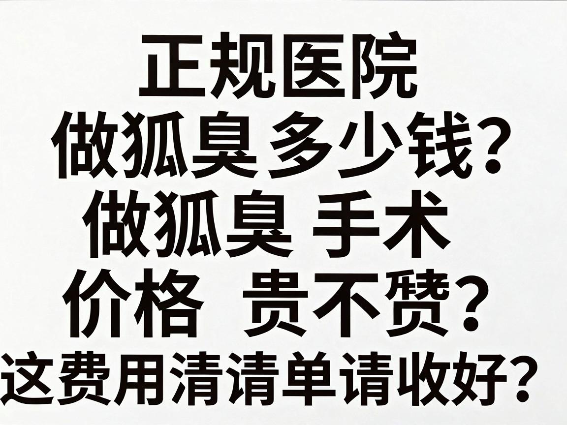 正规医院做狐臭多少钱?做狐臭手术价格贵不贵?这份费用清单请收好 正规医院做狐臭多少钱?做狐臭手术价格贵不贵?这份费用清单请收好