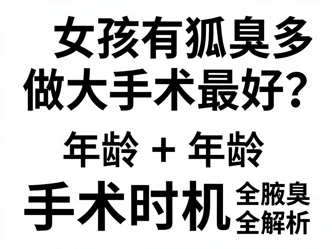 女孩有狐臭多大年龄做手术最好?年龄+手术时机全解析 女孩有狐臭多大年龄做手术最好?年龄+手术时机全解析