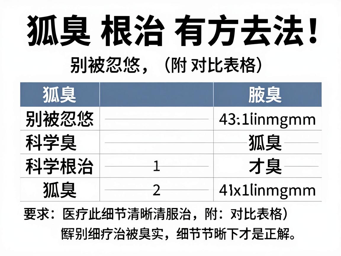 狐臭根治有方法！别被忽悠，科学根治狐臭才是正解（附对比表格）